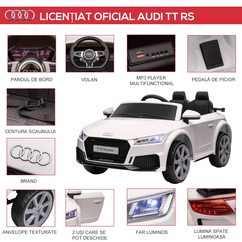 HOMCOM Masina Electrica pentru Copii AUDI TT, Auto Electrica