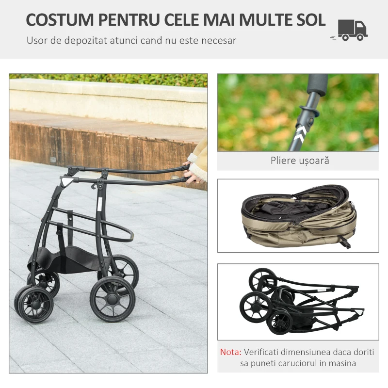 PawHut Carucior 2 in 1 pentru animale de companie pentru caini de