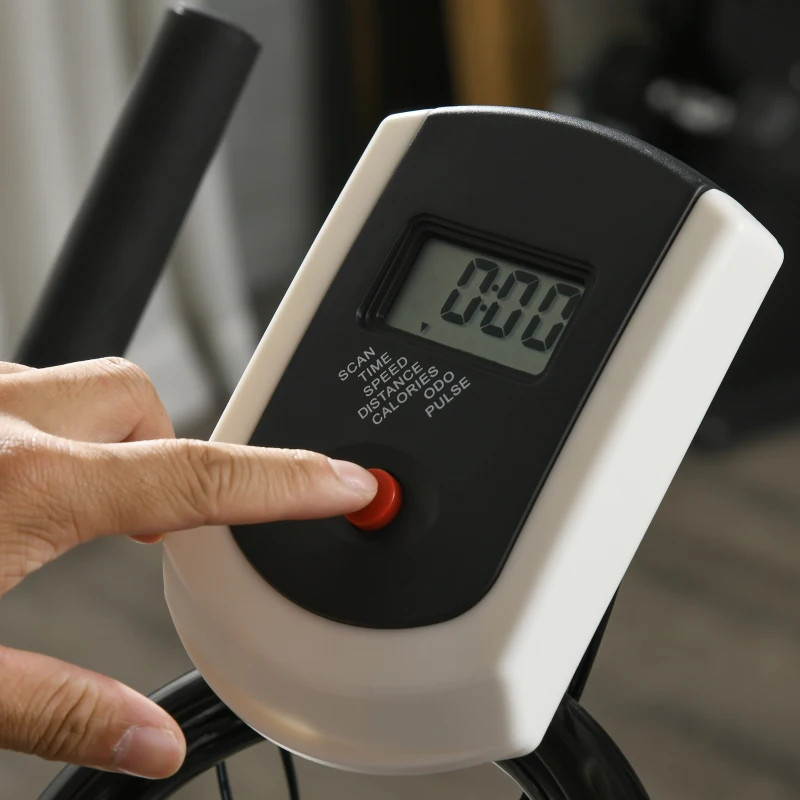 SPORTNOW Hometrainer, stil, aanpasbare weerstand, hartslagsensor, monitor, Blauw(m-9)