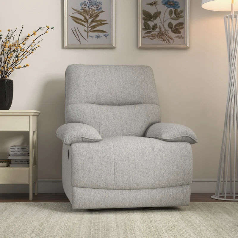 HOMCOM Relaxstoel met Ligfunctie, Voetsteun, tot 160 kg, 89x98x101cm, Lichtgrijs(m-2)