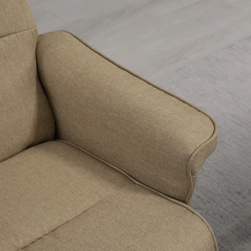 HOMCOM Fauteuil relax inclinable 135° pivotant 360° avec repose-pieds assise rembourée, beige