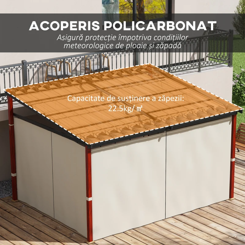 Outsunny Pergola de Gradina cu Pereti Laterali
