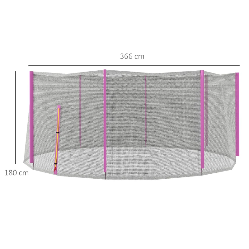 SPORTNOW Plasa de siguranta pentru trambulina 366cm, Roz