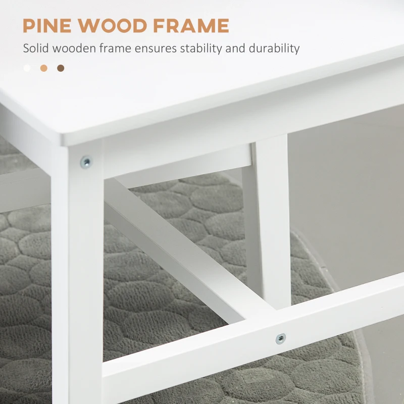 HOMCOM Zestaw 2 krzeseł do jadalni, krzesło kuchenne, krzesło do jedzenia z oparciem, sosna