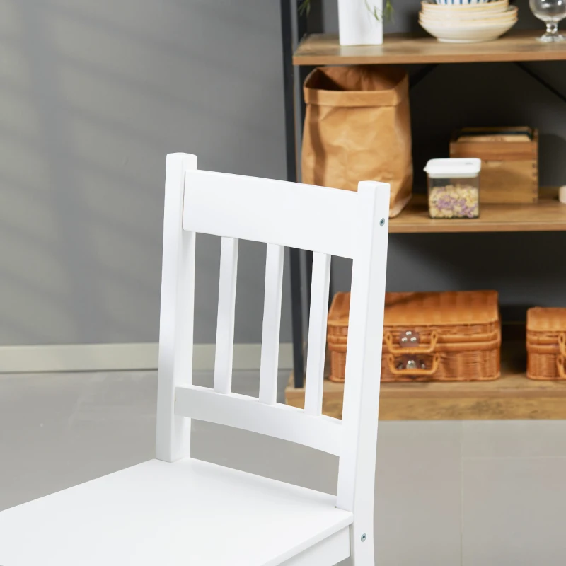 HOMCOM Zestaw 2 krzeseł do jadalni, krzesło kuchenne, krzesło do jedzenia z oparciem, sosna