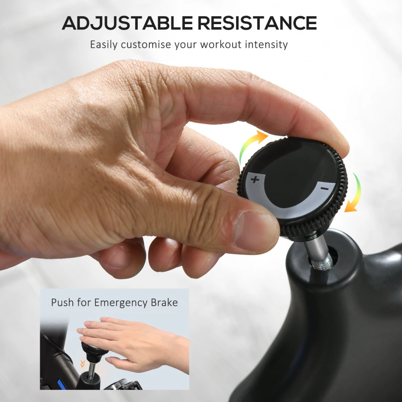 SPORTNOW Bicicletă pentru Exerciții cu Rezistență, Ghidon și Șa Reglabile, 118x50x105-115 cm, Albastru