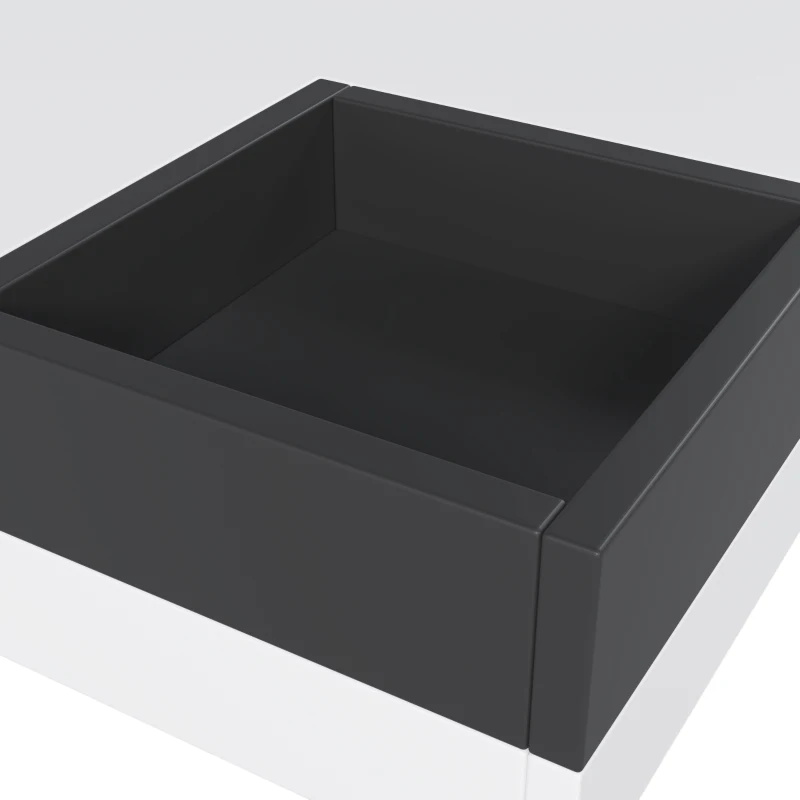 Glossy Lift Top Coffee Table with Removable Storage Box and LED Light Effect, 72x72x30 cm, White