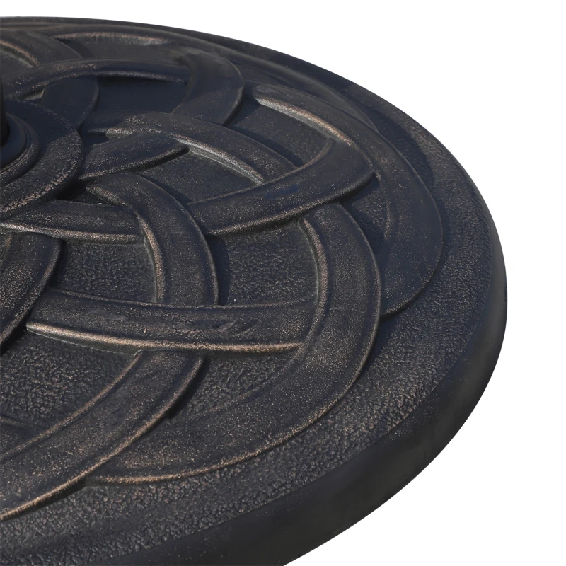 Outsunny Base para Chapéu de Sol Suporte para Chapéu de Sol de Resina para Jardim terraço Exterior Ø57x35cm Preto e Bronze
