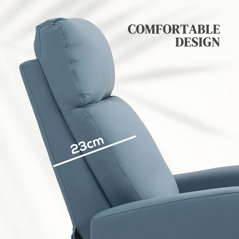 HOMCOM Fotoliu Electric Ridicător 45° și Reclinabil până la 145° cu Telecomandă, 67x95x105 cm, Albastru Deschis