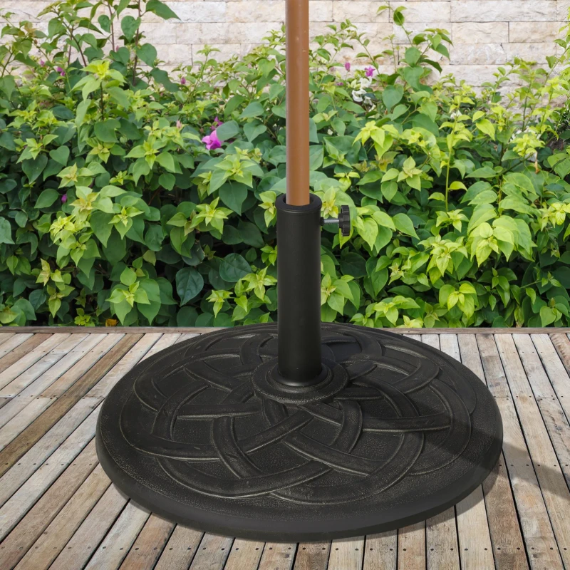 Outsunny Base para Chapéu de Sol Suporte para Chapéu de Sol de Resina para Jardim terraço Exterior Ø57x35cm Preto e Bronze