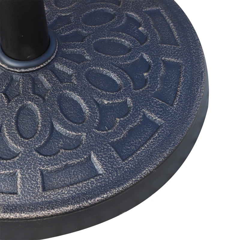 Outsunny Base para Chapéu de Sol Redonda Suporte para Chapéu de Sol de Resina para Mastros de 38mm e 48mm para Jardim Terraço Exterior Ø44x34cm Preto e Bronze