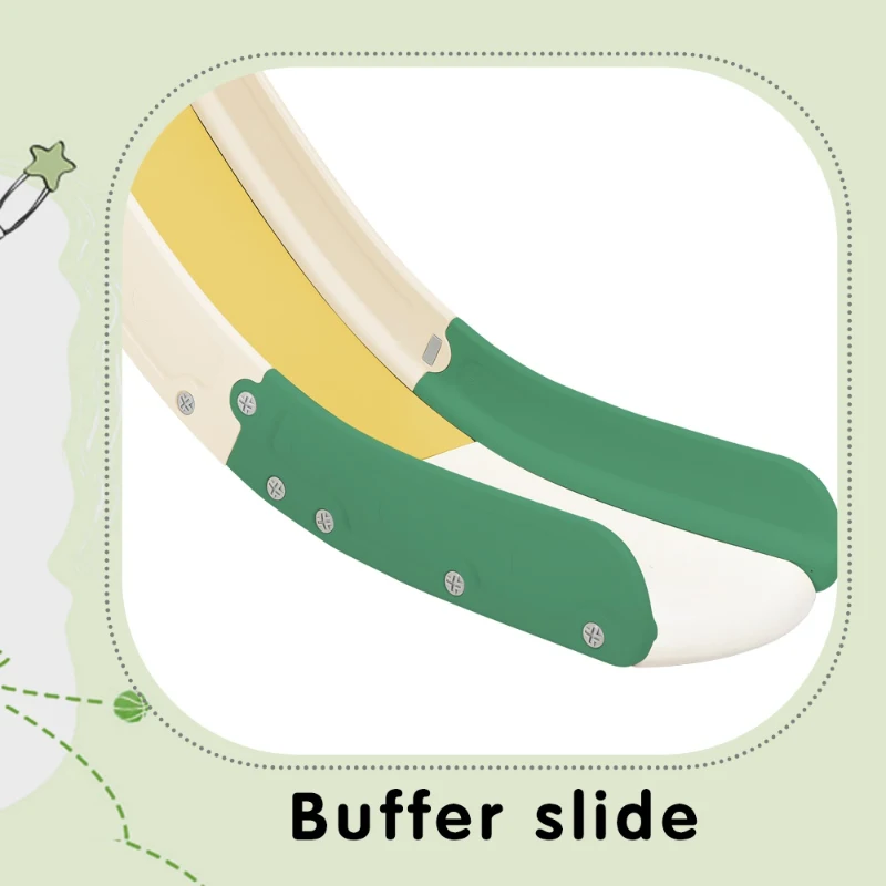 Children's Outdoor Play Equipment Combo with Long Slide, Storage Box, Tunnel, Stair Ladder, Basketball Hoop, Easy Assembly, 153x186x111 cm, Green