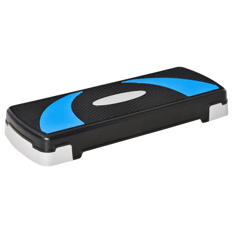 HOMCOM Step para Exercício Aeróbico Plataforma Step com Altura Ajustável em 3 Níveis com Carga Máxima 150kg para Exercício em Academia Casa 80x31x10-20cm Azul