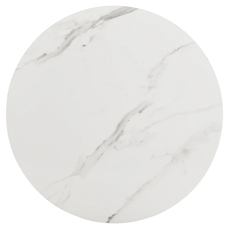 2-in-1 Marble Coffee Table with Storage, Glossy Tops, 2 Sliding Drawers, Side Tables for Living Room, 70x70x46/50x50x40 cm, White+Black