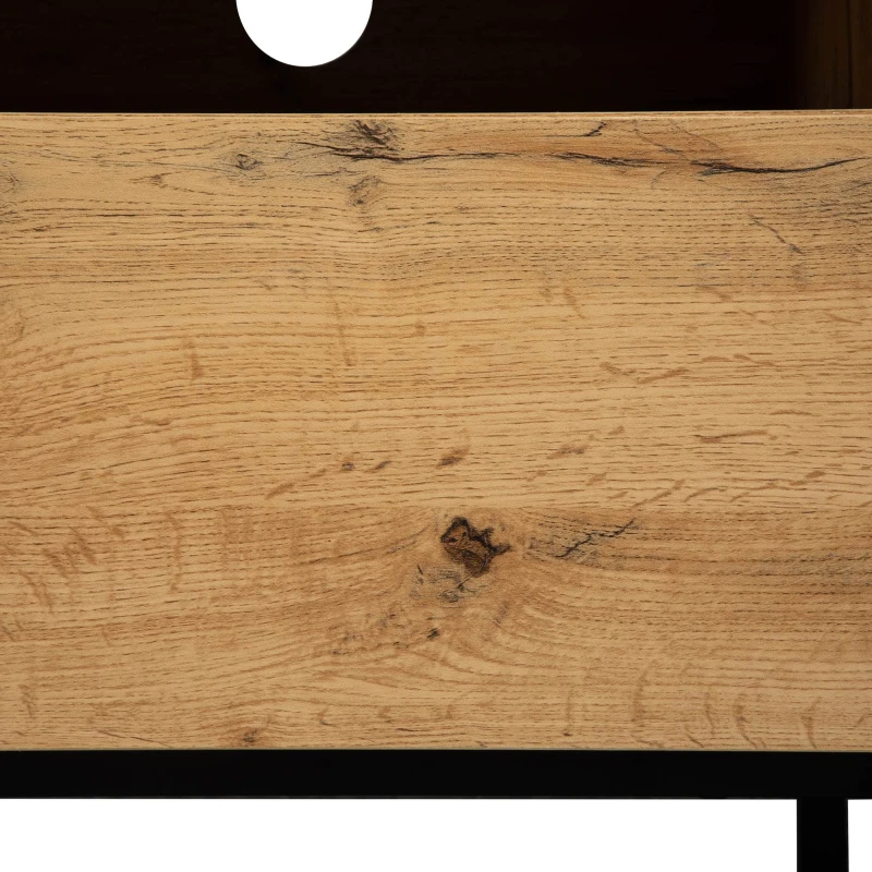 Wood TV Stand with Storage Compartments, and Grain Finish, 180x50x38 cm, Natural