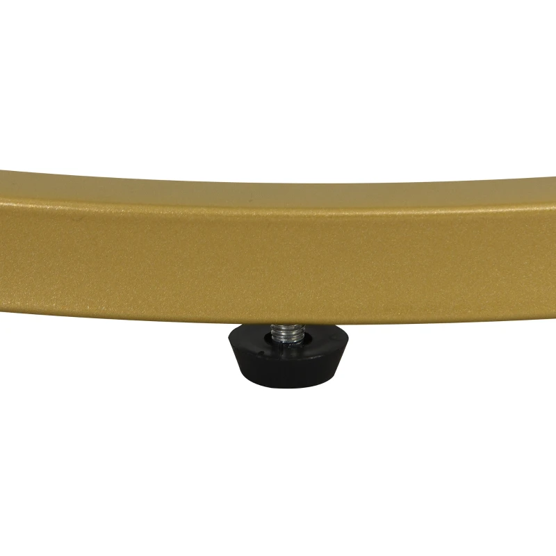 Round Nesting Marble Coffee Table with Storage Drawers, High Gloss Tabletops, Golden Metal Frame, 70x70x45 cm/50x50x38.5 cm, White