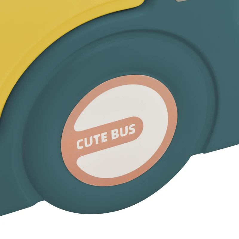 Children's 4-in-1 Outdoor Play Equipment with Slide, Bus, Activity Ladder, Basketball Hoop and Ball, HDPE Material, 171x109.9x100 cm, Green