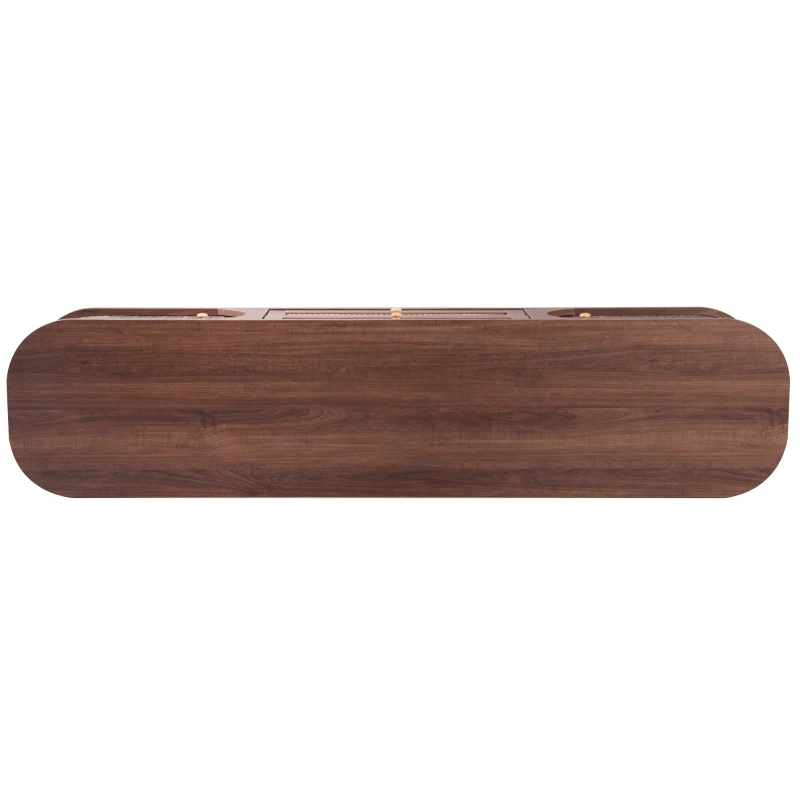 Natural Walnut Modern TV Stand with Rattan Drawers, Solid Wood Doors and Storage Solution, 170x39.5x46 cm, Natural