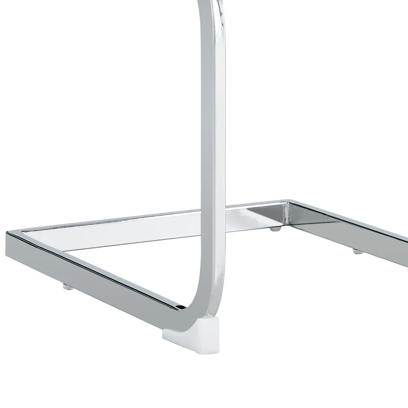 Set aus 6 modernen und ergonomischen Esszimmerstühlen mit hoher Rückenlehne aus Kunstleder und Stoff in Leinenoptik, Grau