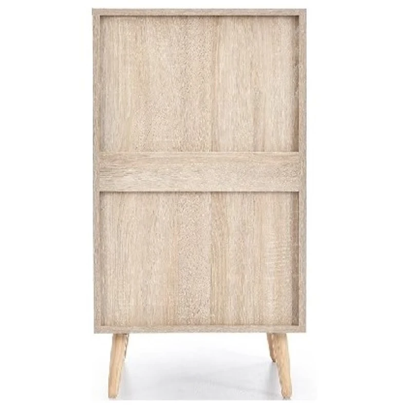 Plus élégant Armoire à tiroirs en rotin avec 3 tiroirs, protection contre la poussière, 79,5x48,6x48,5 cm pour Chambre à coucher, Couleur Naturelle