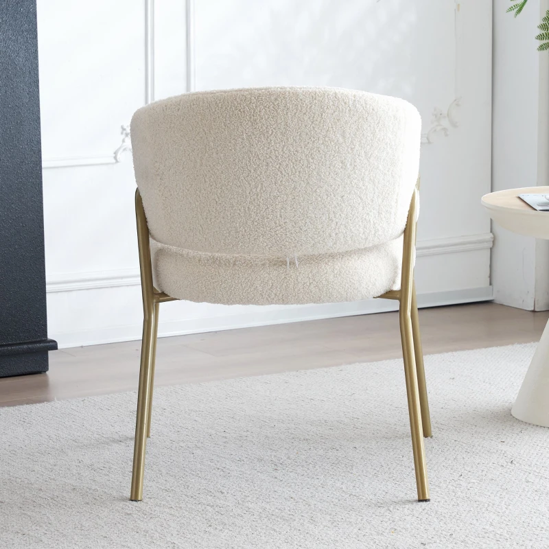 Esszimmerstühle komfortable Lammlederoptik vergoldete Beine modernes Esszimmer Weiß 49x48x78