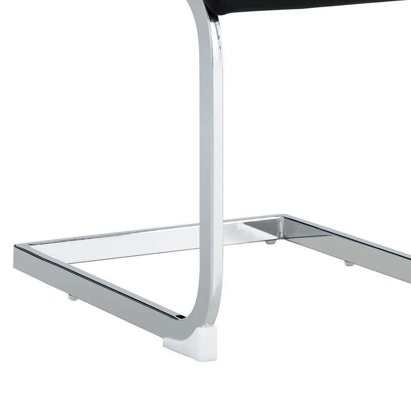 Set aus 2 modernen und ergonomischen Esszimmerstühlen mit hoher Rückenlehne aus Kunstleder und Stoff in Leinenoptik, Schwarz