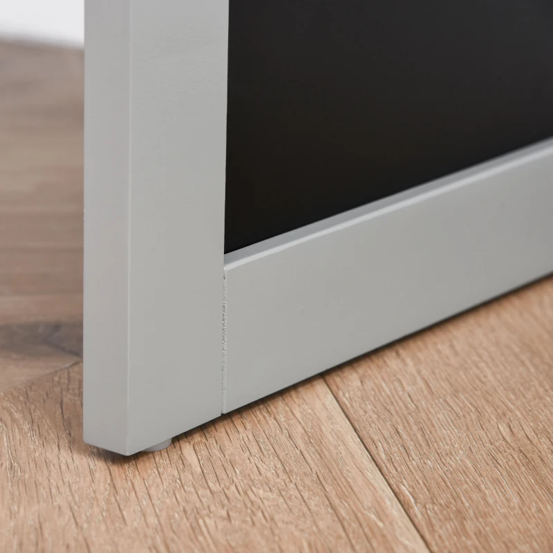 HOMCOM Scrivania PC Pieghevole con Libreria a 9 Ripiani in Legno e Metallo, 98x51x153 cm, Grigio