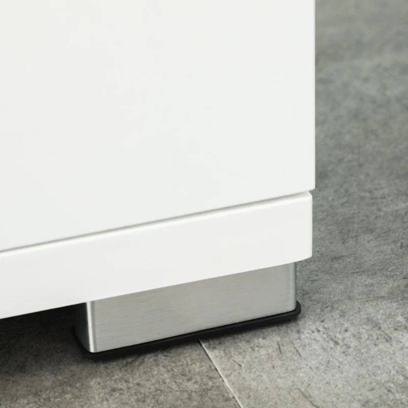 kleankin Mobile Bagno in Truciolato Bianco con 2 Armadietti con Ante e 2 Ripiani Aperti, 80x33.5x190 cm