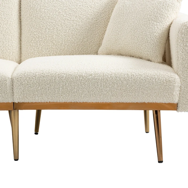 Divano a 3 posti, Divano Letto Regolabile, Comodo per Sedersi o Dormire, per Soggiorno e Camera da Letto, Bianco