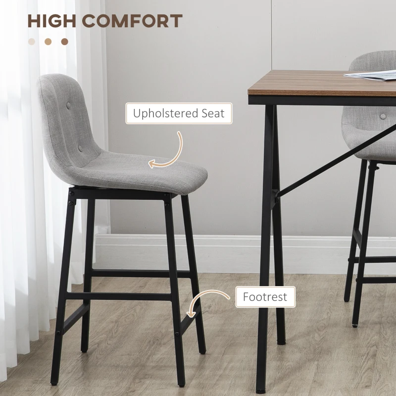 Stół barowy HOMCOM z zestawem stołka barowego, stół kuchenny, 5-częściowy zestaw do jadalni, zestaw stołów barowych