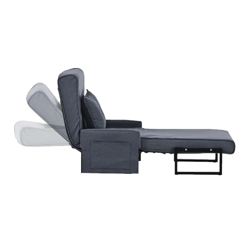 Poltrona Letto 3 in 1, Divano Letto, Chaise Longue Trasformabile, per camere da letto e soggiorni, Grigio