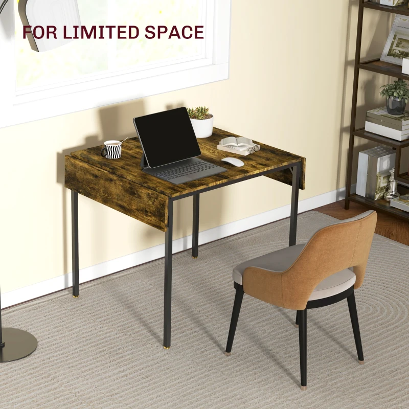 Homcom Masa Stil Industrial 120×79×79 cm – Pliabila cu Laturi Extensibile