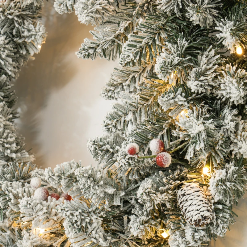 Sztuczny Wianek Świąteczny z Oświetleniem LED od HOMCOM