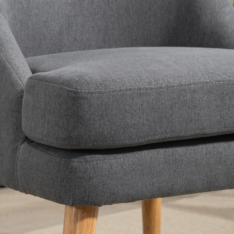 HOMCOM Fotel akcentowy w stylu skandynawskim, welur, pianka 25D, nogi z drewna kauczukowego, Beżowy, 63x69x79,5 cm