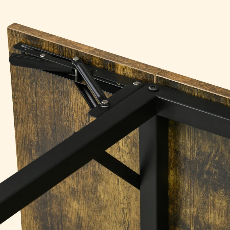 Homcom Masa Stil Industrial 120×79×79 cm – Pliabila cu Laturi Extensibile