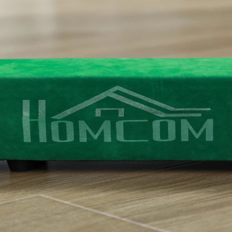 HOMCOM Opvouwbare Evenwichtsbalk, Antislip, Suèdebekleding, Robuust Hout, 210 x 10 x 6,5 cm, Groente(m-9)