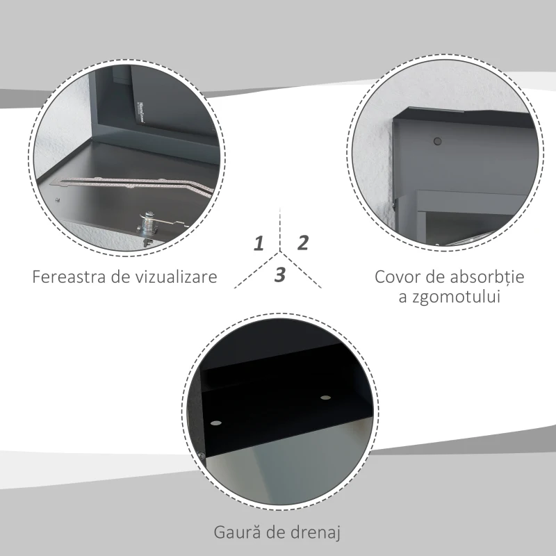 HOMCOM Cutie Postala de Perete cu 2 Chei, Gri Antracit