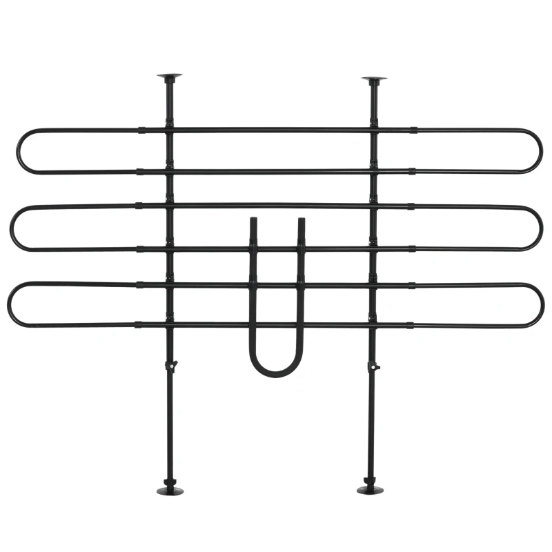 PawHut Grille de séparation voiture pour chien réglable, largeur : 87-135 cm, hauteur : 85-120 cm, barrière de sécurité universelle en acier, pour coffre de voiture pour chien, noir