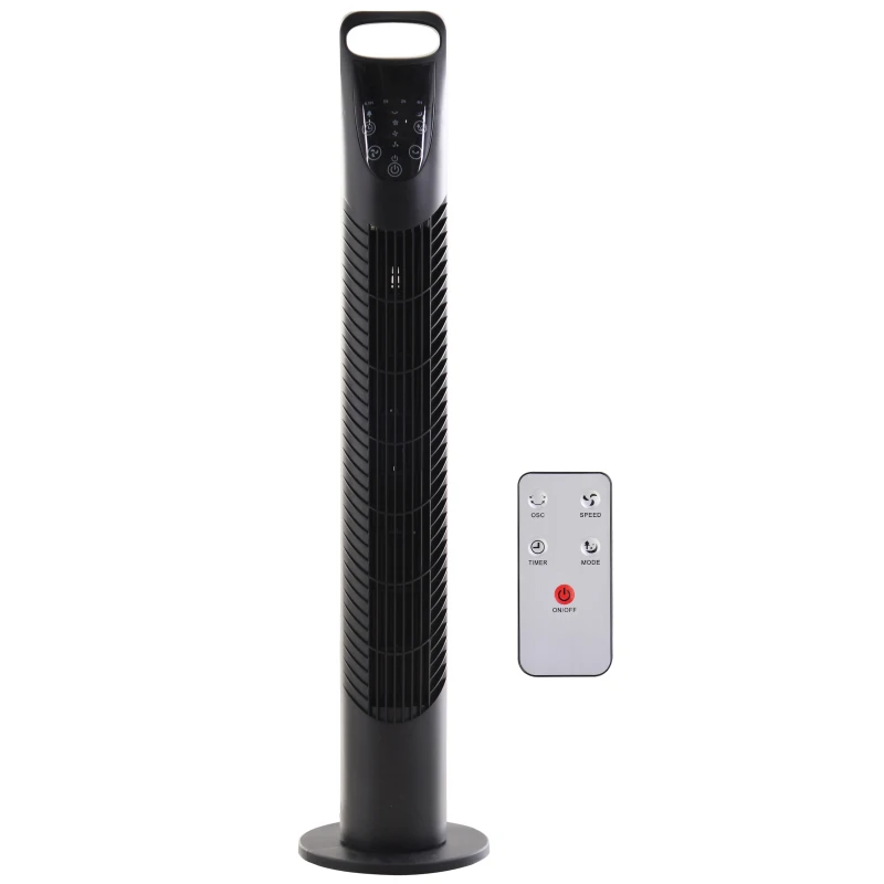 HOMCOM Ventilateur colonne silencieux 40 W 3 modes 3 vitesses, télécommande, oscillant 70°, minuterie et contrôle tactile