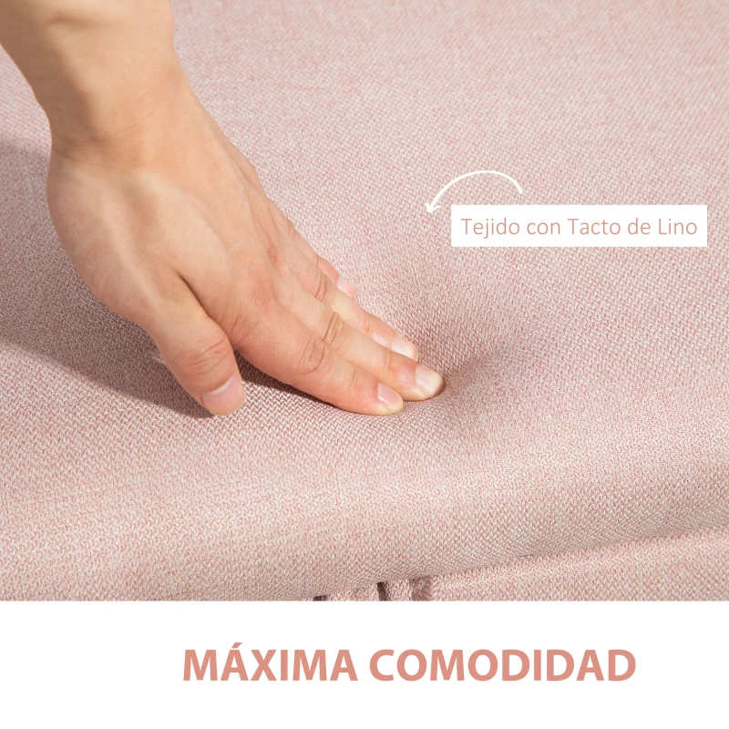 HOMCOM Banco de Almacenamiento con Tapa Abatible y Patas de Acero para Dormitorio Salón Entrada 101x38,5x44,5cm Rosa