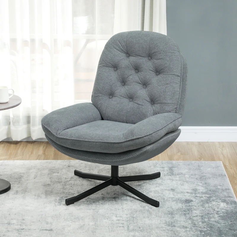 HOMCOM Relaxed Swivel Armchair - Grey