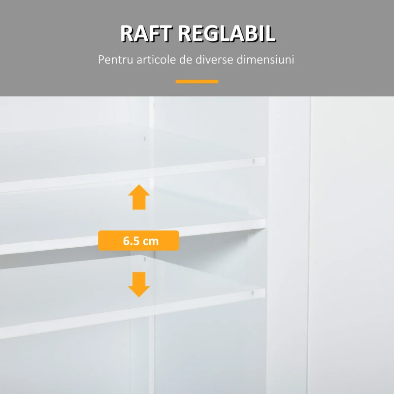 kleankin Dulap de Depozitare Organizator Independent pentru Baie de Podea cu 2 Usi, 2 Sertare si Raft Reglabil, Alb(m-5)