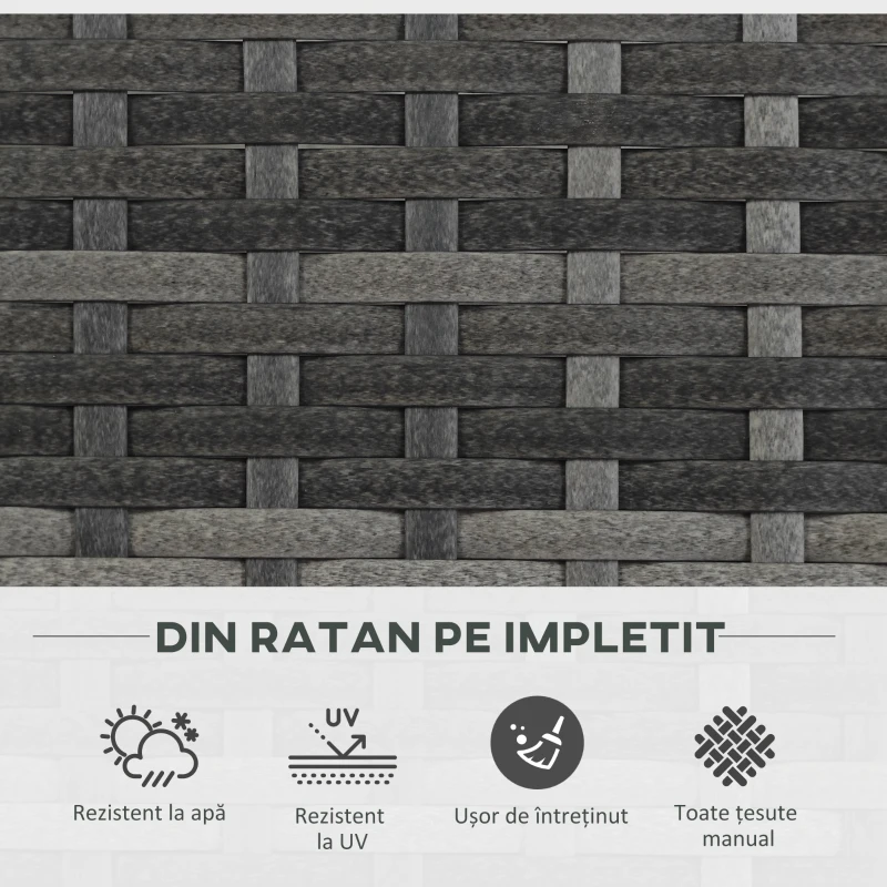 Outsunny Pat De Flori De Sine Statator Cu Doua Cutii De Plante Pentru Gradina 57x30x107cm Mixt Gri