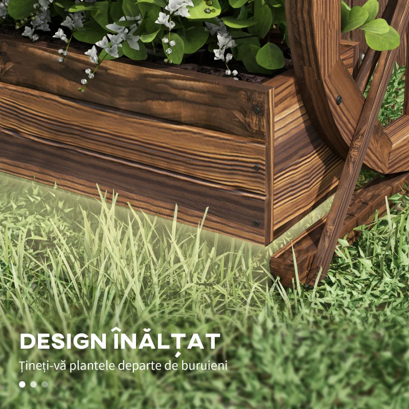 Outsunny Pat de Gradina Inaltat pe 2 Niveluri din Lemn