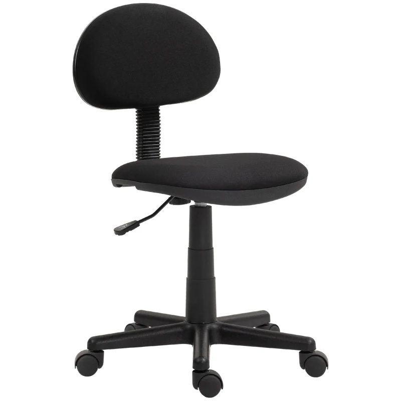 HOMCOM Small Armless Office Chair - Black