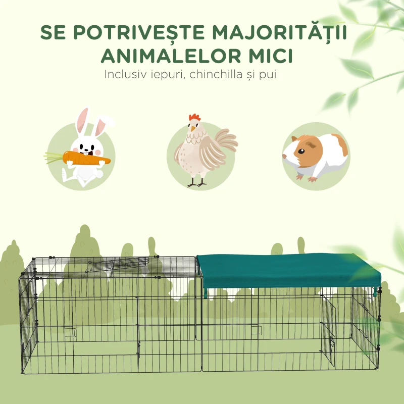 PawHut Cusca pentru Animale Mici, 185x75x50cm Verde