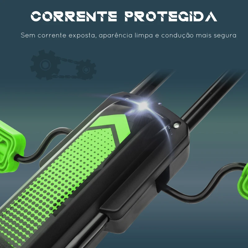 HOMCOM Kart a Pedais para Crianças 5-12 Anos com Assento Ajustável Pneus Insufláveis Amortecimento e Travão de Mão 121x58x61 cm Verde