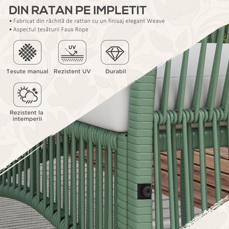 Outsunny Set de Mobilier pentru Curte, Verde inchis(m-5)