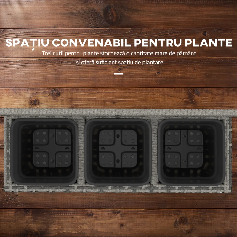 Outsunny Pat De Flori De Sine Statator Pentru Gradina, Jardiniera Pentru Plante Cataratoare 84x30x107cm Gri Deschis