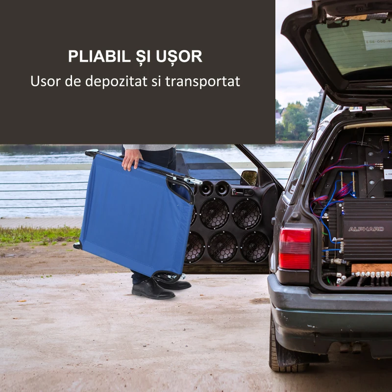 Outsunny Sezlong de Gradina cu Spatar Reglabil in 5 Pozitii, Sezl